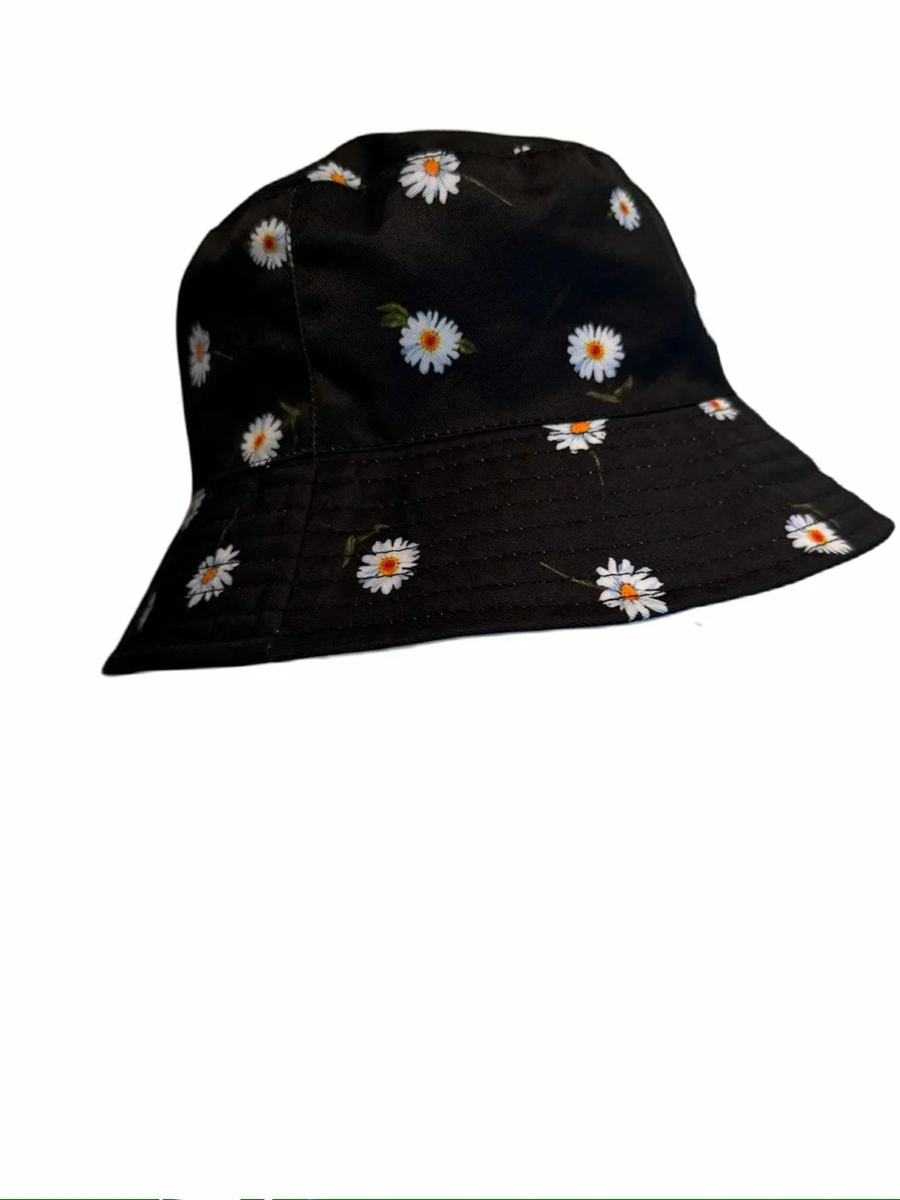Alice + Olivia by Stacey Bendet black reversible daisy print bucket hat NWT